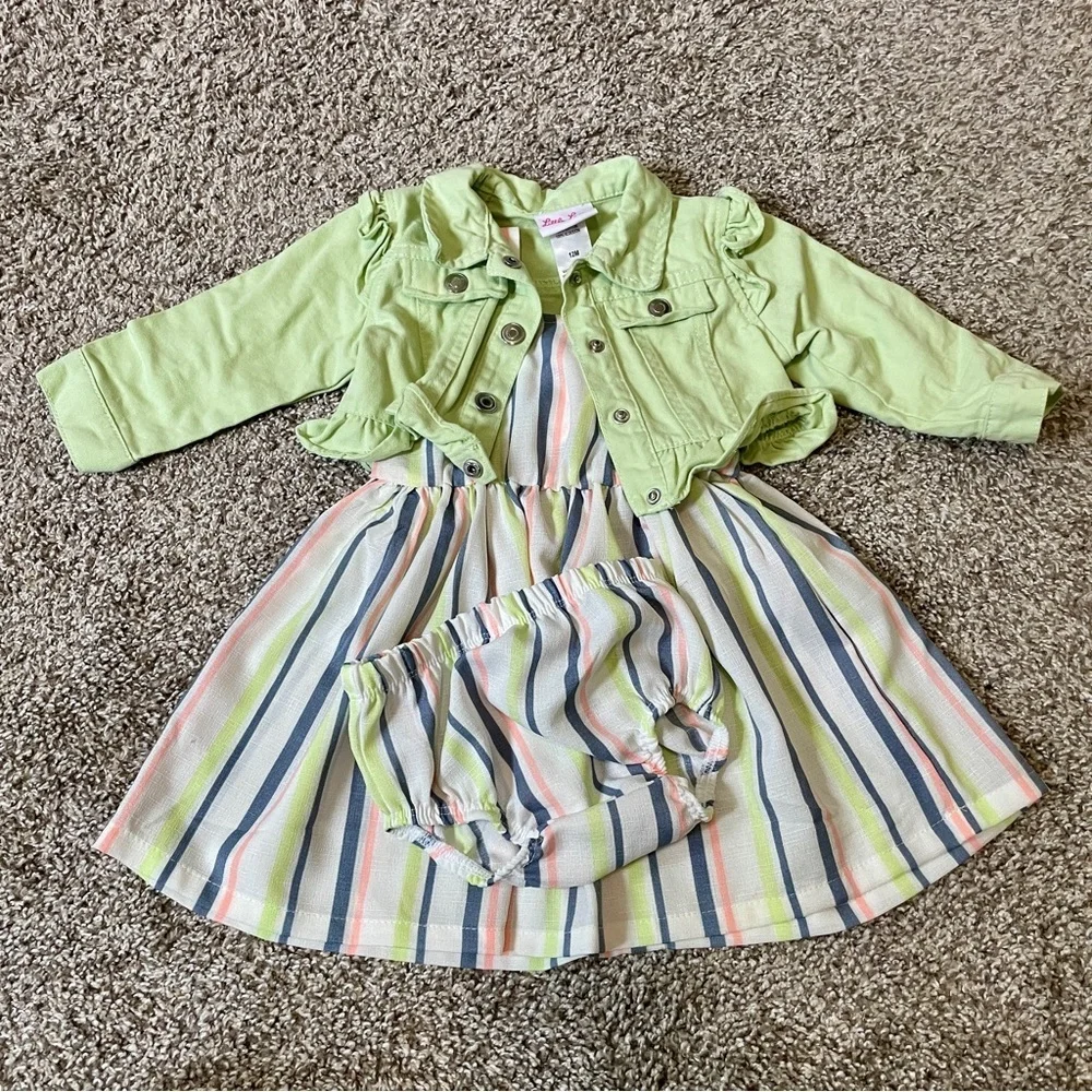 Little Lass | Baby Girl 3-Piece Dress & Jacket Set - Picture 1 of 4